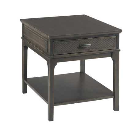 Serra Rectangular Drawer End Table Soft Black