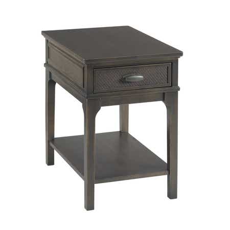 Serra Rectangular Charging Chairside Table Black