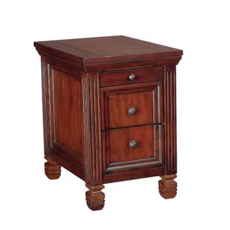 Hidden Treasures Chairside Table-Cherry Finish