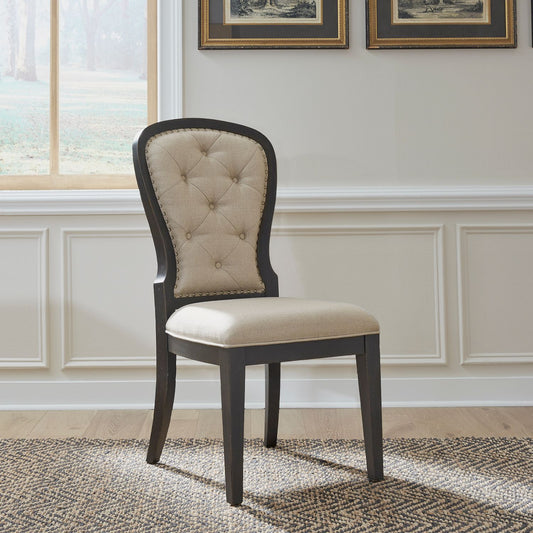 Uph Tufted Back Side Chair - Black