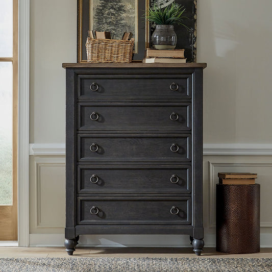 5 Drawer Chest - Black