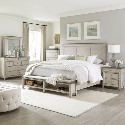 King Storage Bed, Dresser & Mirror, Chest, Night Stand