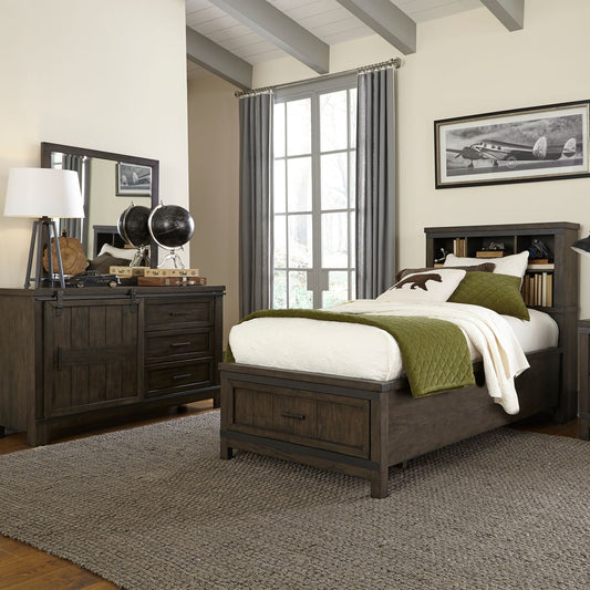 Full Bookcase Bed, Dresser & Mirror