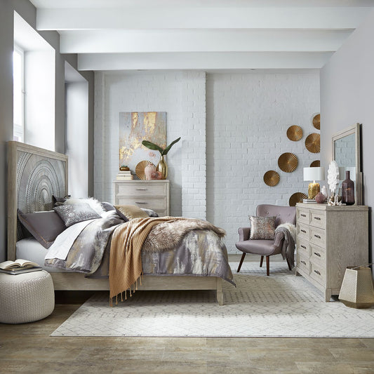 King California Panel Bed, Dresser & Mirror, Chest