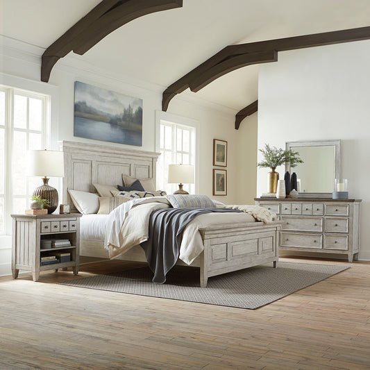 King California Panel Bed, Dresser & Mirror, Night Stand