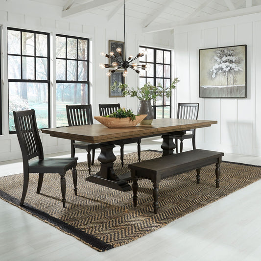 6 Piece Trestle Table Set