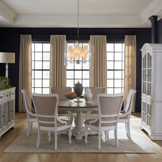 7 Piece Round Ped Table Set
