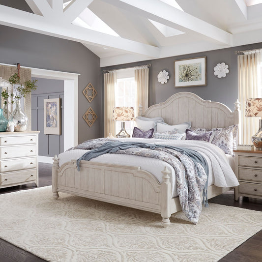 King Poster Bed, Dresser & Mirror, Night Stand