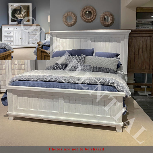 King California Panel Bed, Dresser & Mirror