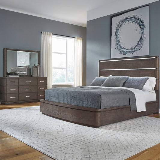 Queen Panel Bed, Dresser & Mirror