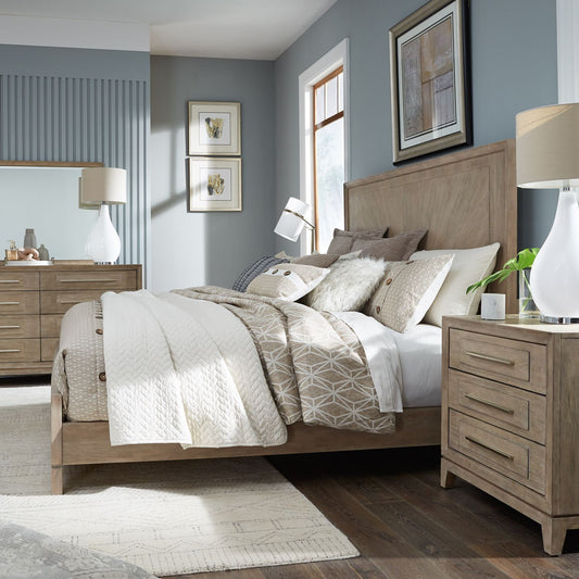 King California Panel Bed, Dresser & Mirror, Night Stand
