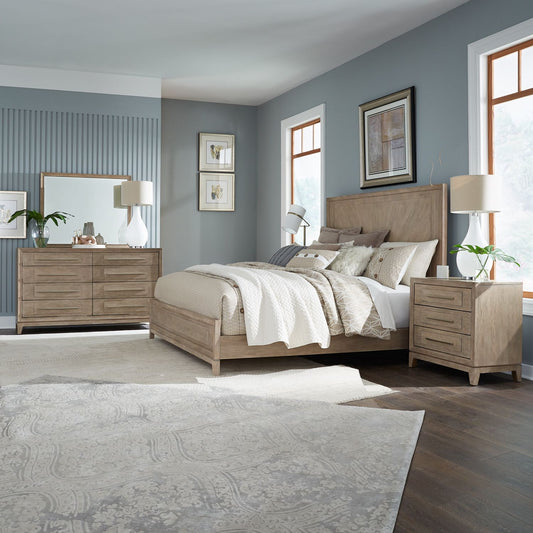 Queen Panel Bed, Dresser & Mirror, Night Stand