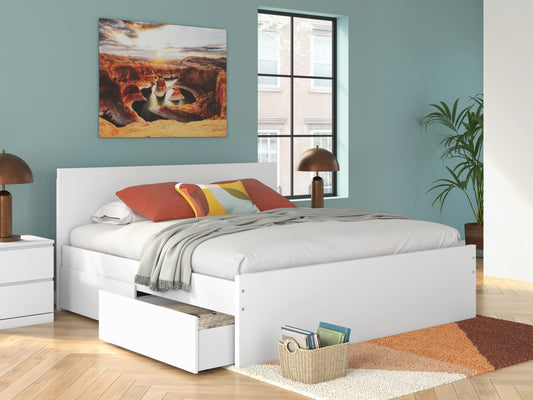 Onita King Panel Platform Bed with 2 Side Storage