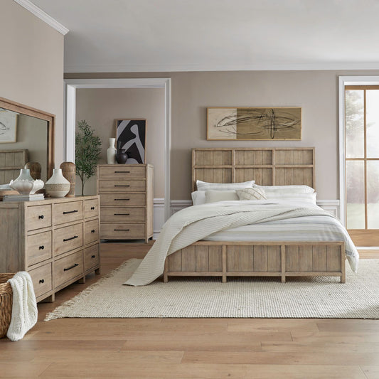Queen Panel Bed, Dresser & Mirror, Chest