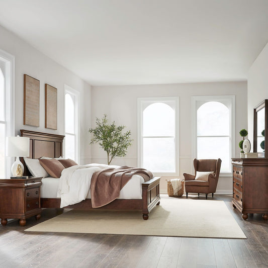 King California Panel Bed, Dresser & Mirror, Night Stand