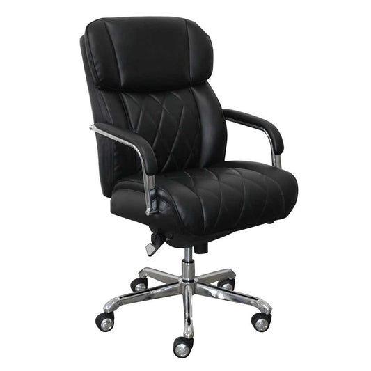 Sutherland Quilted Leather Office Chair, Jet Black