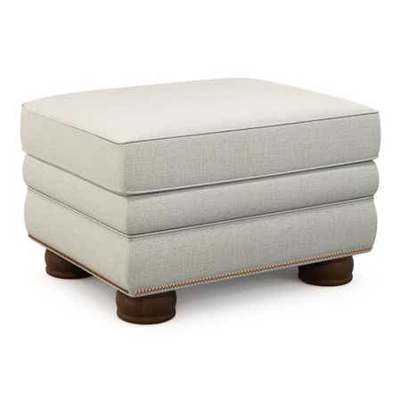 Pembroke Ottoman w/ Brass Nail Head Trim