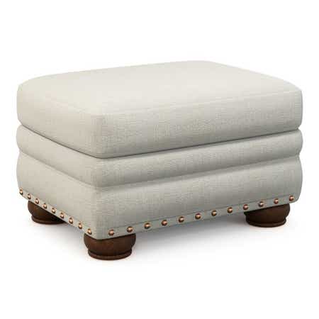 Brennan Premier Ottoman w/ Brass Nail Head Trim