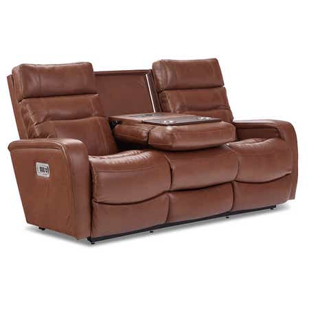 Baron Power Wall Reclining Sofa w/ Headrest, Lumbar &amp; Storage Drawer