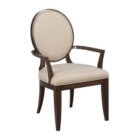 Grantham Hall Uph Arm Chair W/Decorative Back