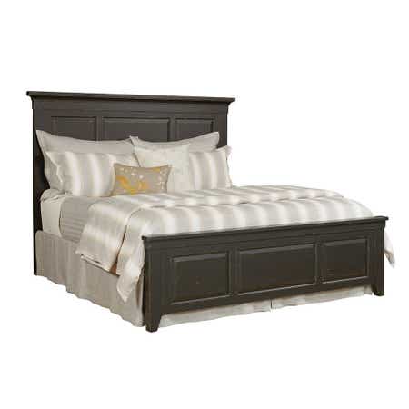 Mill House Mason Ca King Wood Panel Bed-Complete-Anvil Finish