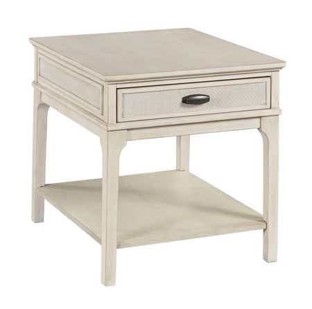 Serra Rectangular Drawer End Table White