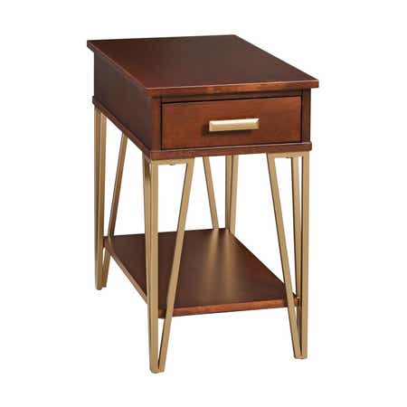 Chairsides Rectangular Chairside Metal Leg Cherry