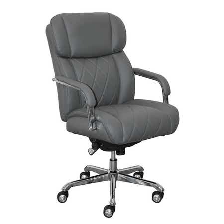Sutherland Quilted Leather Office Chair, Moon Rock Grey