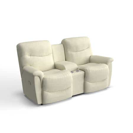 James Power Reclining Loveseat w/ Headrest, Lumbar &amp; Console