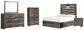 Drystan Full Panel Bed with 4 Storage Drawers with Mirrored Dresser, Chest and Nightstand