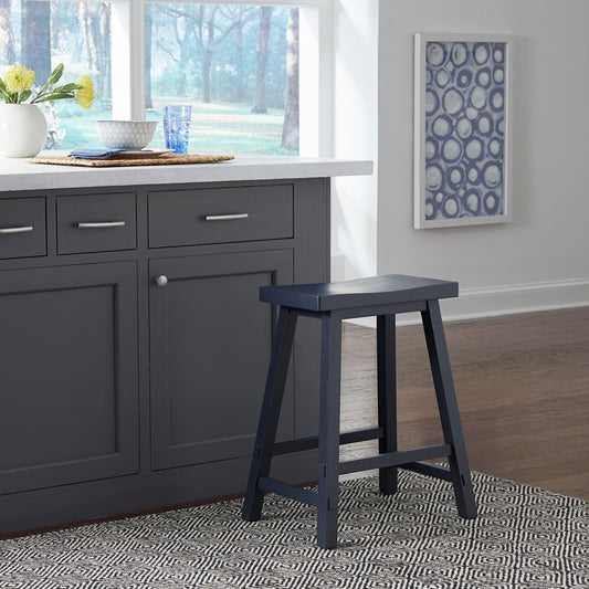 24 Inch Sawhorse Counter Stool- Navy