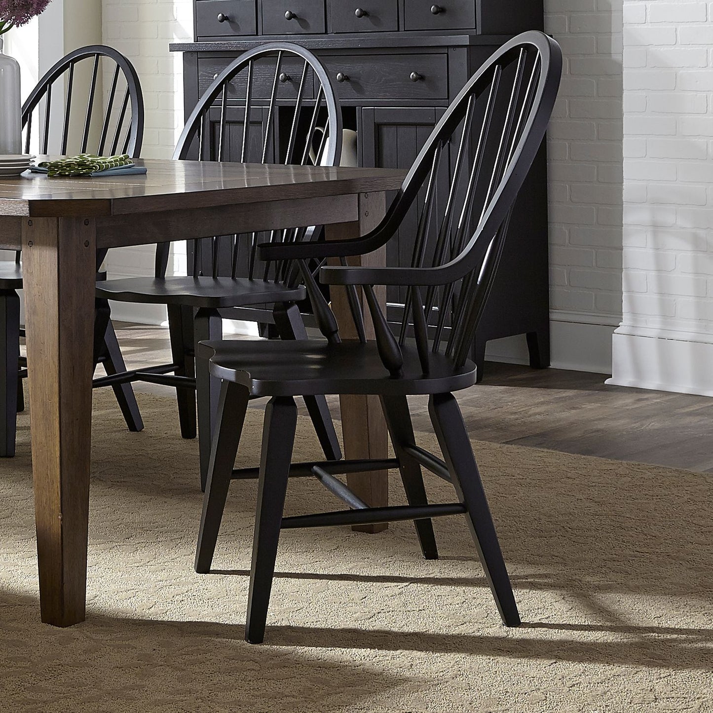 Windsor Back Arm Chair - Black