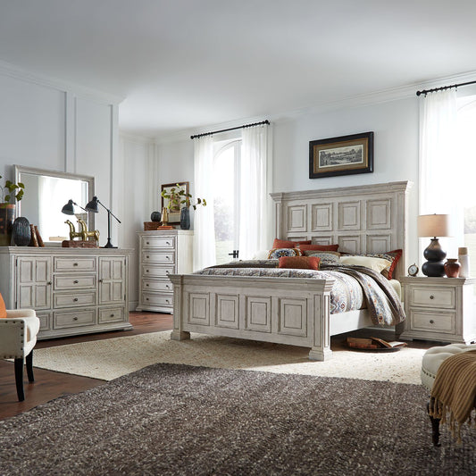 Queen Panel Bed, Dresser & Mirror, Chest, Night Stand