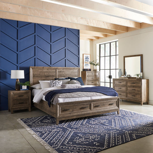 Queen Storage Bed, Dresser & Mirror, Chest, Night Stand