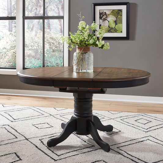 Pedestal Table Set- Black