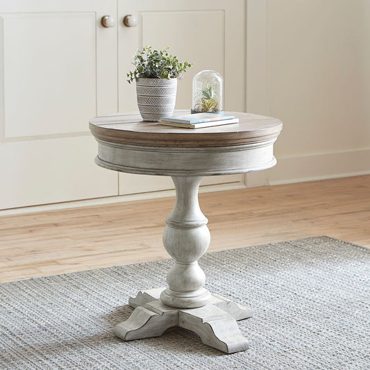 Round Pedestal Chair Side Table