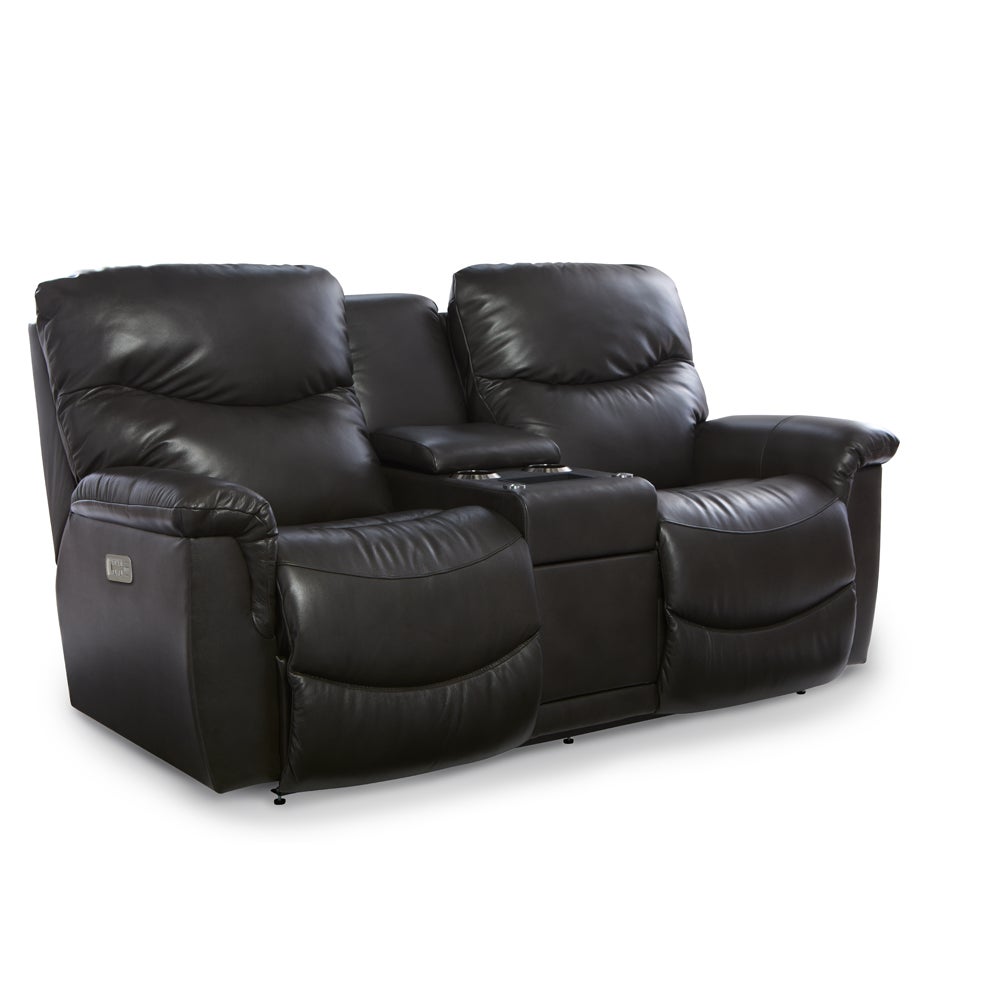 James Power Reclining Loveseat w/ Headrest, Lumbar & Console