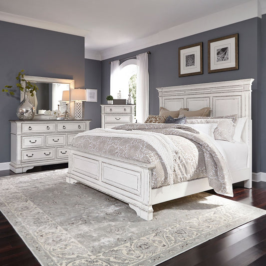 King California Panel Bed, Dresser & Mirror, Chest