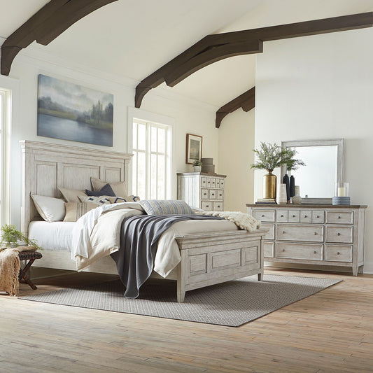 King California Panel Bed, Dresser & Mirror, Chest