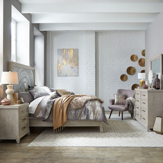 King California Panel Bed, Dresser & Mirror, Night Stand