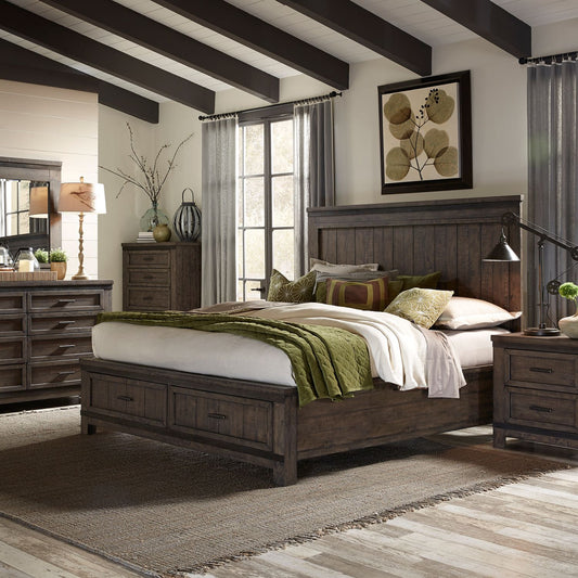 Queen Storage Bed, Dresser & Mirror, Night Stand