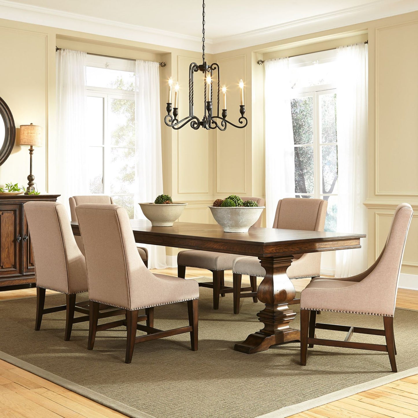 7 Piece Trestle Table Set