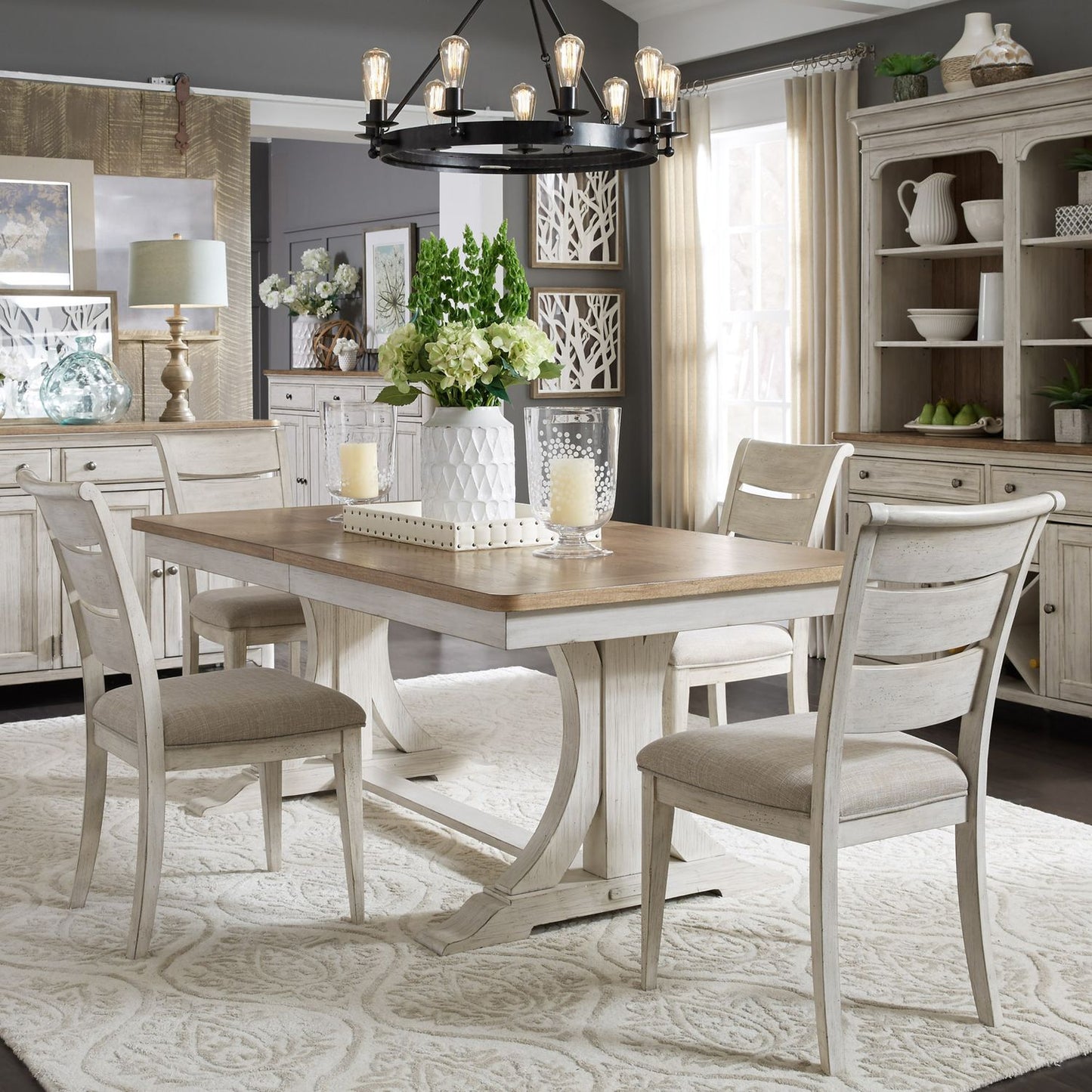 Opt 5 Piece Trestle Table Set