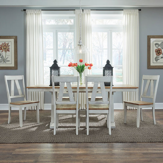 7 Piece Trestle Table Set