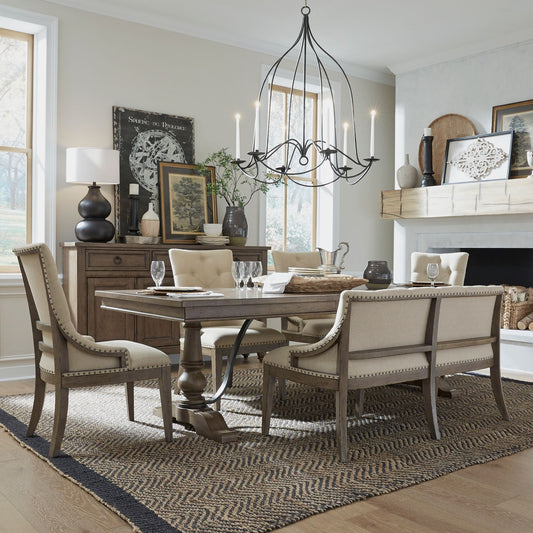6 Piece Trestle Table Set