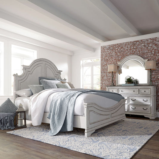 Queen Panel Bed, Dresser & Mirror