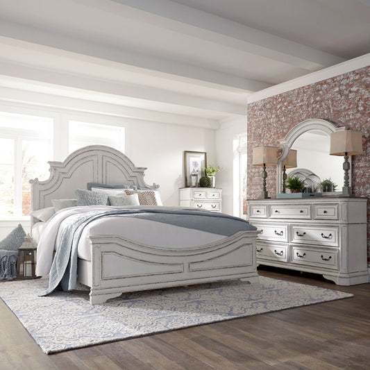 King California Panel Bed, Dresser & Mirror, Chest