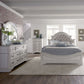 King Uph Bed, Dresser & Mirror, Chest