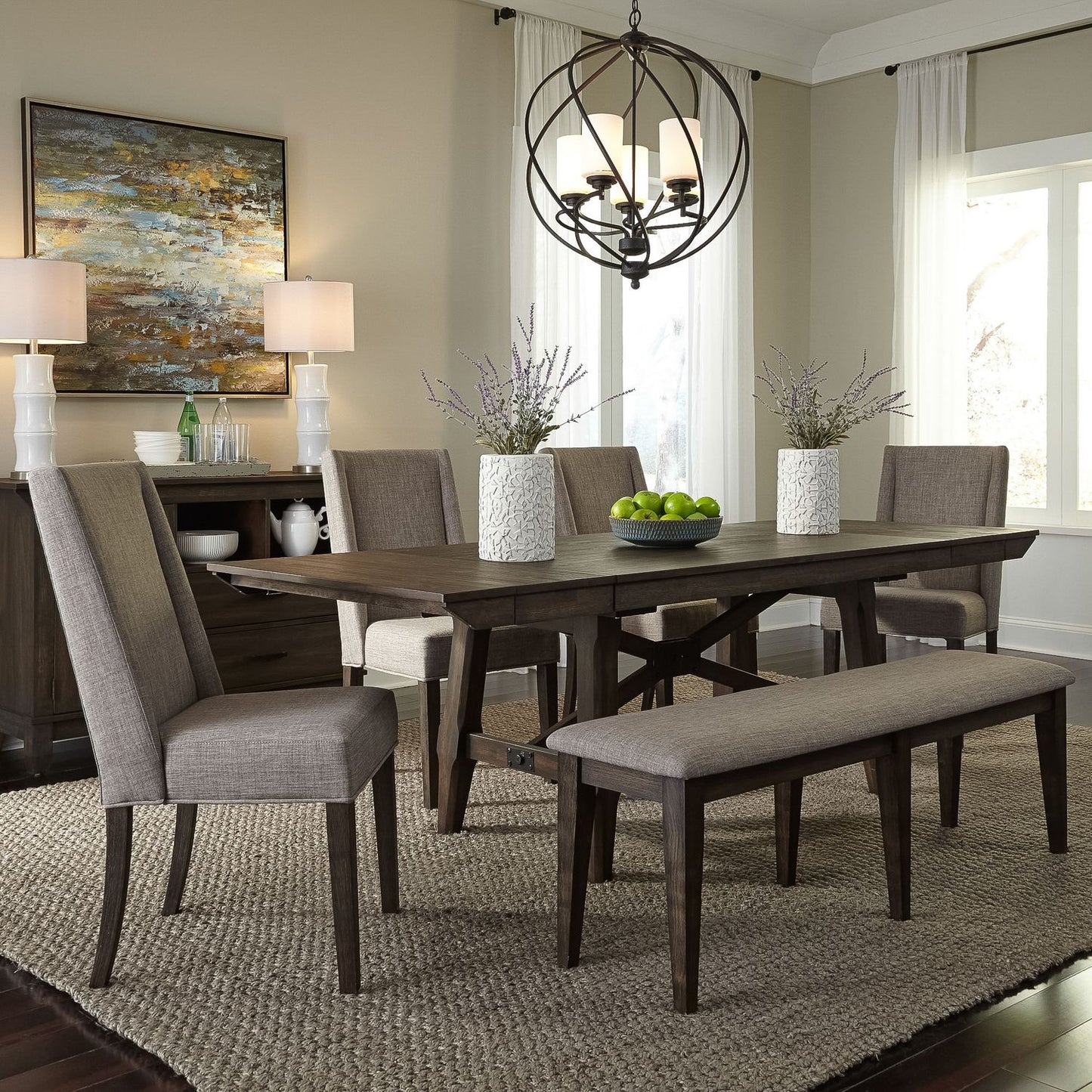 Optional 6 Piece Trestle Table Set