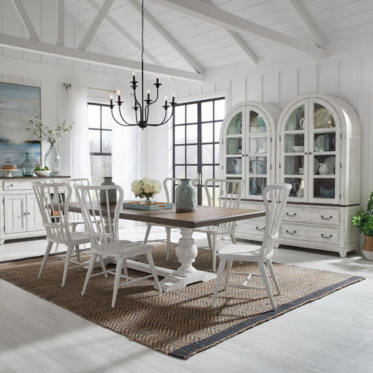 7 Piece Trestle Table Set